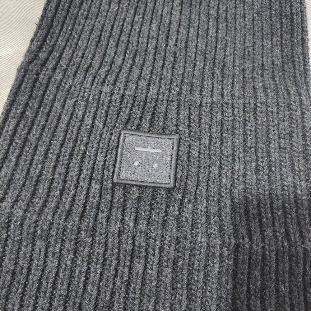 Acne Studios Face Patch Beanie - Gray - image 7